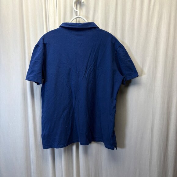 STTLZMC Polo Shirt Mens Size XL Blue Plaid Collar Short Sleeve Casual Comfy - Picture 3 of 7